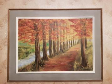 Schilderij: bosdreef met riviertje beschikbaar voor biedingen