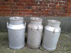 3 grote oude aluminium melkkannen, Antiek en Kunst, Ophalen