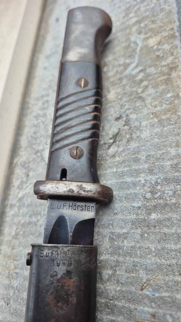 Duitse K98 bayonet  E.U.F Hörster 1940 nummergelijk, Verzamelen, Militaria | Tweede Wereldoorlog, Ophalen of Verzenden