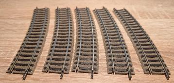 5 x Fleischmann 6131 H0 Gebogen rail 483,5mm beschikbaar voor biedingen