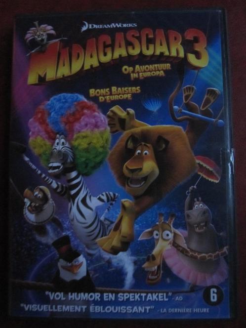 Madagascar 3 - Op avontuur in Europa, Cd's en Dvd's, Dvd's | Tekenfilms en Animatie, Zo goed als nieuw, Amerikaans, Tekenfilm