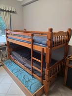 3-persoons modulair massief houten stapelbed, Huis en Inrichting, Slaapkamer | Stapelbedden en Hoogslapers, Ophalen, Zo goed als nieuw