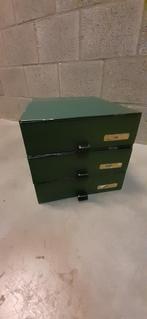 3 oude opbergdozen, groene kleur, Ophalen of Verzenden, Gebruikt