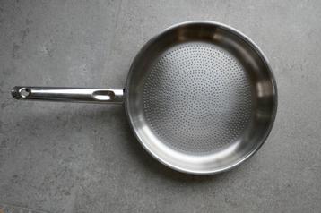 Poêle à frire Sus en acier inoxydable 18/10 28 cm, Inox, Enlèvement ou Envoi, Plaque céramique, Utilisé