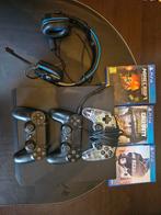 Playstation 4 pro 1Tb met 3 controllers, 3 games en headset, Games en Spelcomputers, Ophalen, 1 TB, Pro, Met 3 controllers of meer