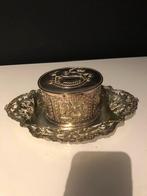 Verzilverd schoteltje en kinderspaarpot, Ophalen of Verzenden, Zilver