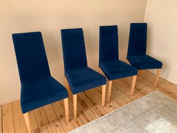 4 chaises (salle à manger), Enlèvement, Utilisé, Bleu, Tissus