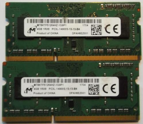 Kit 2 x 4 Gb DDR3L à 1866 Mhz, Computers en Software, RAM geheugen, Laptop, 8 GB, DDR3, Ophalen of Verzenden