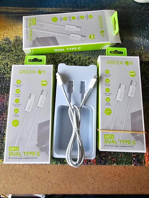 3 braided wire dual USB-C kabels/laders fast charge 120 cm, Telecommunicatie, Mobiele telefoons | Telefoon-opladers, Nieuw, Samsung