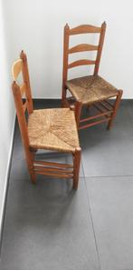 2 anciennes chaises de ferme (couple), Maison & Meubles, Tabourets, Bois, Enlèvement, Utilisé