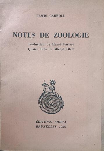COBRA UITGAVE 1950: Notes de Zoologie (Parissot/Olyff) beschikbaar voor biedingen