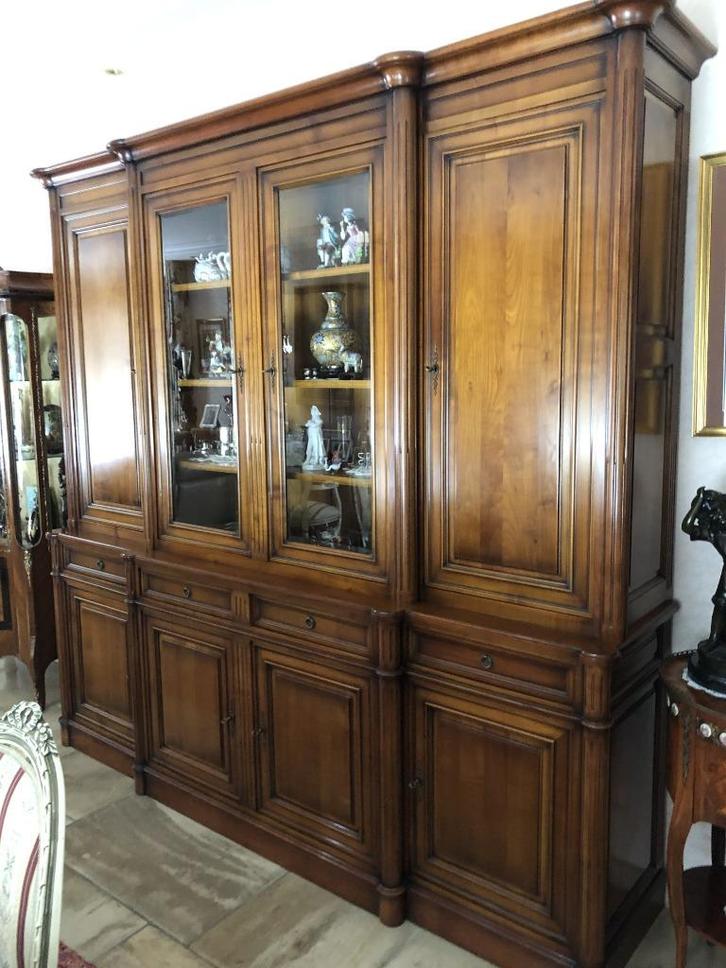 Bibliothèque Tricoire en merisier massif, Antiquités & Art, Antiquités | Meubles | Armoires, Enlèvement