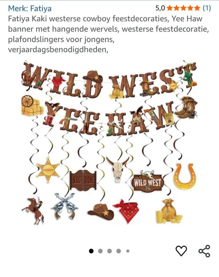 Cowboy feest artikelen, Hobby en Vrije tijd, Feestartikelen, Nieuw, Feestartikel, Ophalen of Verzenden