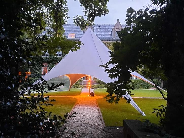 Stertent 14m te huur, Hobby en Vrije tijd, Feestartikelen | Verhuur, Gebruikt, Ophalen