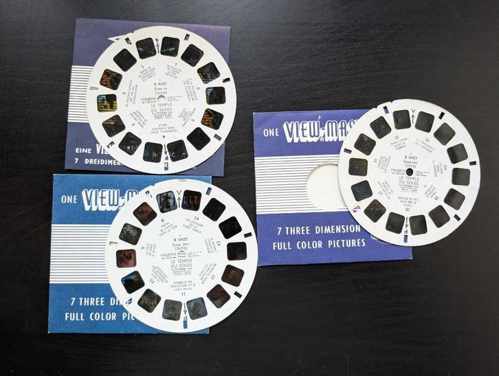 Reels View-Master Tintin De Tempel van de Zon B542, Antiek en Kunst, Antiek | Speelgoed, Ophalen of Verzenden