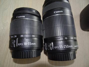 Canon EOS 1100D met 18-55mm en EFS 55-250mm lens, Audio, Tv en Foto, Ophalen, Gebruikt, Spiegelreflex, Canon