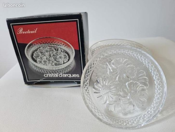Set van 6 kristallen onderzetters "Cristal d'Arques" (FR), Antiek en Kunst, Antiek | Glaswerk en Kristal, Ophalen of Verzenden