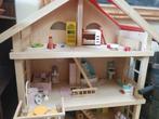 Maison de poupées en bois + accessoires, Ophalen, Gebruikt, Poppenhuis