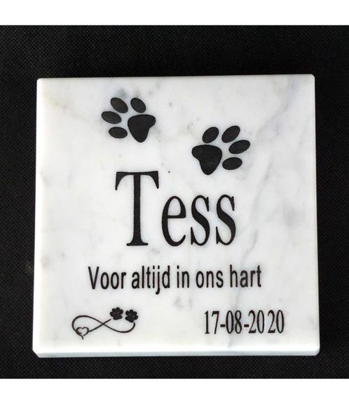 Gedenksteen van Bianco Carrara voor kat of hond, Dieren en Toebehoren, Katten-accessoires, Nieuw, Ophalen of Verzenden