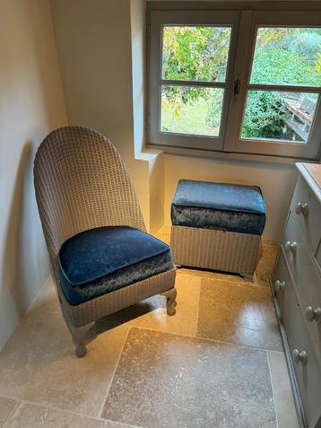 Lloyd Loom Nursery Chair met poef, Huis en Inrichting, Stoelen, Ophalen, Gebruikt, Riet of Rotan, Eén