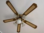 Plafonnier ventilateur avec lampes, Ophalen, Zo goed als nieuw, Glas