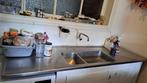 Prachtige vintage roestvrijstalen spoelbak, Huis en Inrichting, Ophalen, Gebruikt, Staal of Inox, Enkelwandige keuken
