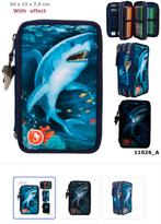 Plumier requin marque Dino World 3 compartiments, Ophalen of Verzenden