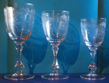 Drie prachtige Franse Kristalglazen~~Cristal Sevres France~~ beschikbaar voor biedingen