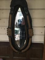 Spiegel in paardengareel, Antiquités & Art, Antiquités | Miroirs, Ovale, Moins de 50 cm, Enlèvement, 100 à 150 cm