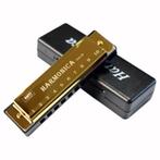 Gouden mondharmonica - Nog NIEUW in het doosje!, Muziek en Instrumenten, Ophalen of Verzenden, Met koffer of doosje, Diatonisch