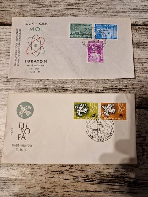 Fdc enveloppes belgie 1961, Timbres & Monnaies, Timbres | Enveloppes premier jour, Non décrit, Enlèvement ou Envoi