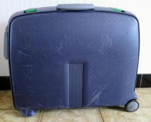 Valise Sansonite vintage bleue, Handtassen en Accessoires, Koffers, Gebruikt, Hard kunststof, 60 tot 70 cm, 45 tot 55 cm, Slot