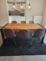 Massieve industriële eettafel mangohout 180x90, Huis en Inrichting, Tafels | Eettafels, Ophalen, Nieuw