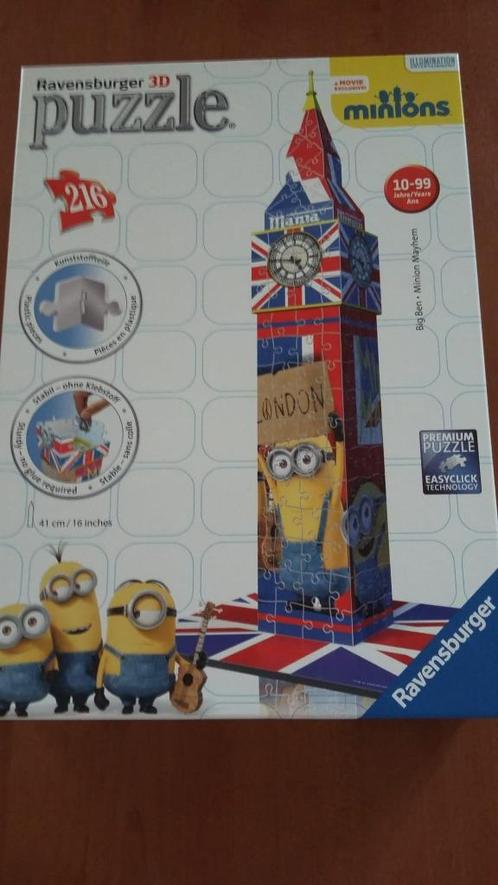 Big Ben Minions - 3d puzzel gebouw, Hobby en Vrije tijd, Denksport en Puzzels, Gebruikt, Rubik's of 3D-puzzel, Minder dan 500 stukjes