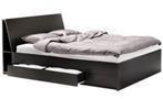 Tweepersoons bed met schuiven, Huis en Inrichting, Slaapkamer | Bedden, Ophalen, Gebruikt, Bruin, Tweepersoons