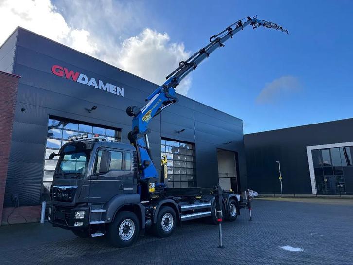 MAN TGS 41.440 8x4 Hooksystem Palfinger PK 41002+fly jib ,wi, Auto's, Vrachtwagens, ABS, Airconditioning, Bluetooth, Centrale vergrendeling