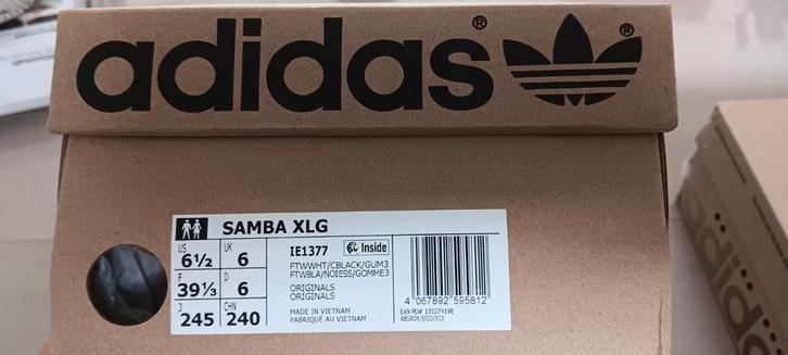 NIEUW sneakers Adidas SAMBA XLG maat 39 1/3, wit/zwart, Kleding | Dames, Schoenen, Nieuw, Sneakers, Wit, Ophalen of Verzenden