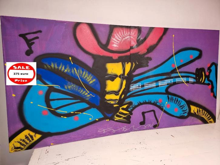 MEGA GROOT 200 x 100 cm van Fabian  Met certificaat, Antiek en Kunst, Kunst | Schilderijen | Klassiek, Ophalen