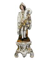 Plumier en porcelaine de Vieux Paris musicien à cornemuse