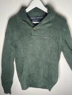 Sweater trui met kraag Tommy Hilfiger khaki groen logo vlag, Tommy Hilfiger, Groen, Maat 34 (XS) of kleiner, Zo goed als nieuw