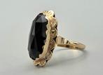 Gouden antieke ring met edelsteen granaat. 2025/642., Verzenden, Goud, Ring, Met edelsteen