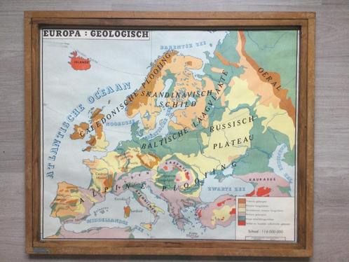 5 vintage dubbelzijdige Schoolplaten - Aardrijkskunde, Antiek en Kunst, Antiek | Schoolplaten, Aardrijkskunde, Ophalen