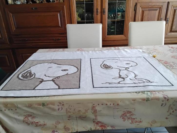 Mooi zacht dekentje van Snoopy voor een kinderbedje, Huis en Inrichting, Slaapkamer | Beddengoed, Zo goed als nieuw, Wit, Ophalen