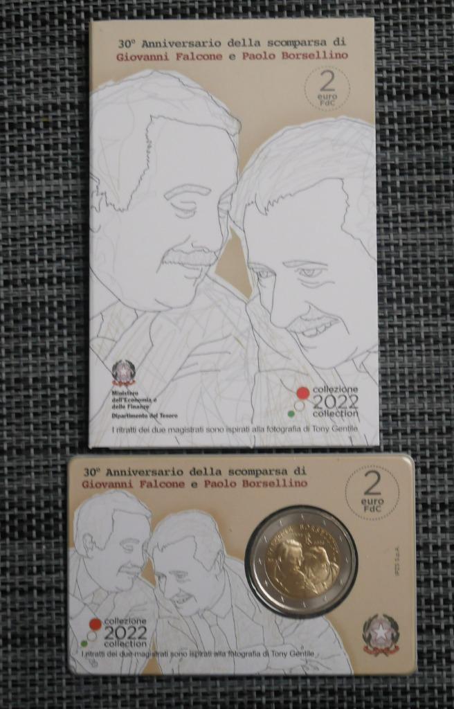 2 euros Coincard Italie 2022 BU Falcone - Borsellino, Enlèvement ou Envoi, Italie, Série