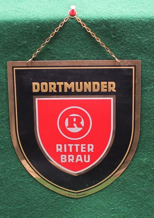 metalen reclameschildje Dortmunder Ritter Brau, Verzamelen, Biermerken, Zo goed als nieuw, Reclamebord, Plaat of Schild, Overige merken