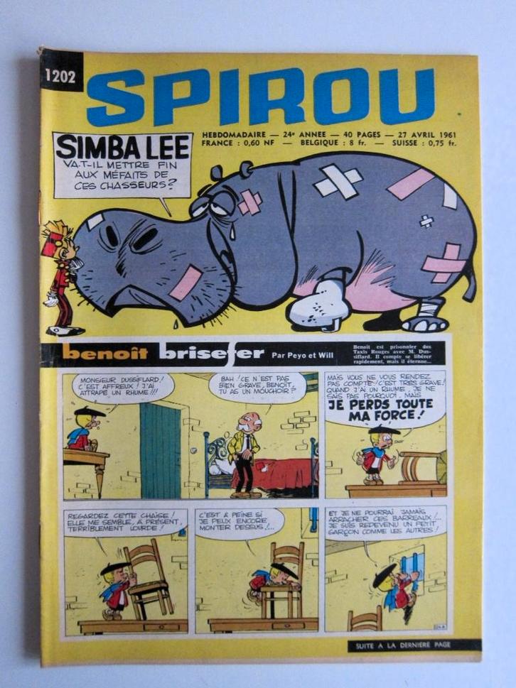 Hebdo Spirou 1202 + mini-récit n°60 (1961), Livres, BD, Comme neuf, Une BD, Enlèvement ou Envoi