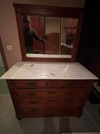 Commode met marmeren blad en spiegel, Antiek en Kunst, Ophalen