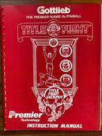 GOTTLIEB TITLE FIGHT INSTRUCTION MANUAL, Collections, Machines | Flipper (jeu), Enlèvement ou Envoi, Flipper (jeu), Électronique