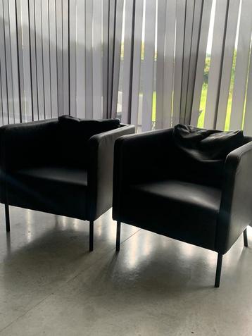EKERO ikea fauteuil zwarte lederen look beschikbaar voor biedingen