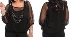 nieuw net blousje met bijhorende ketting, Vêtements | Femmes, Blouses & Tuniques, Envoi, Taille 46/48 (XL) ou plus grande, Noir